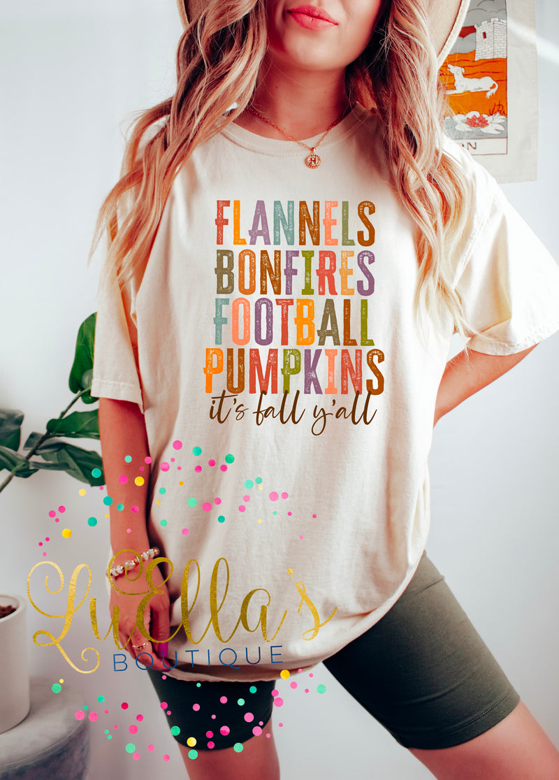 Flannels Bonfires Football Pumpkins