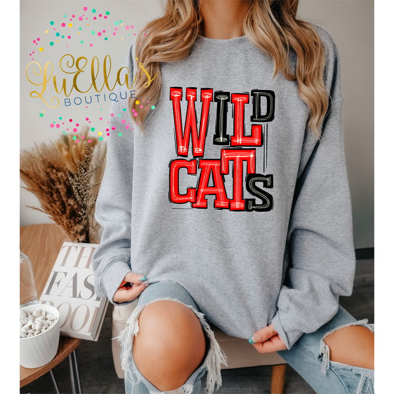 Sporty Wildcats Red and Black