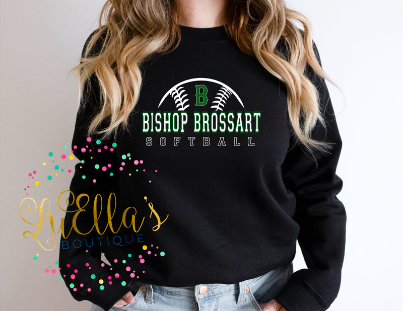 BB Green and White Softball Design