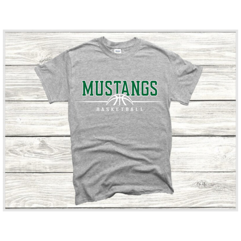 Mustangs Basketball Green and White