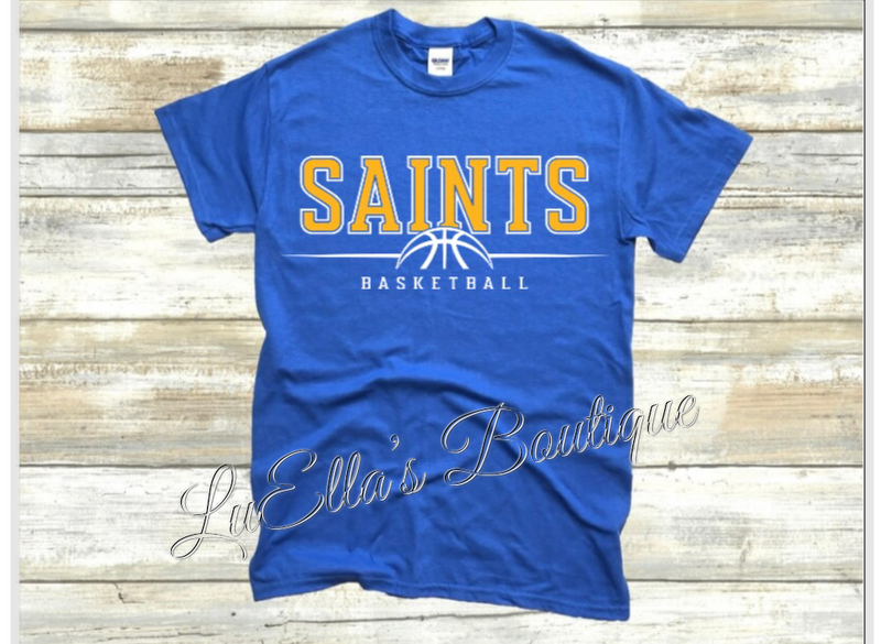 Saints Basketball Gold and White